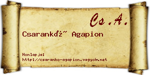 Csarankó Agapion névjegykártya